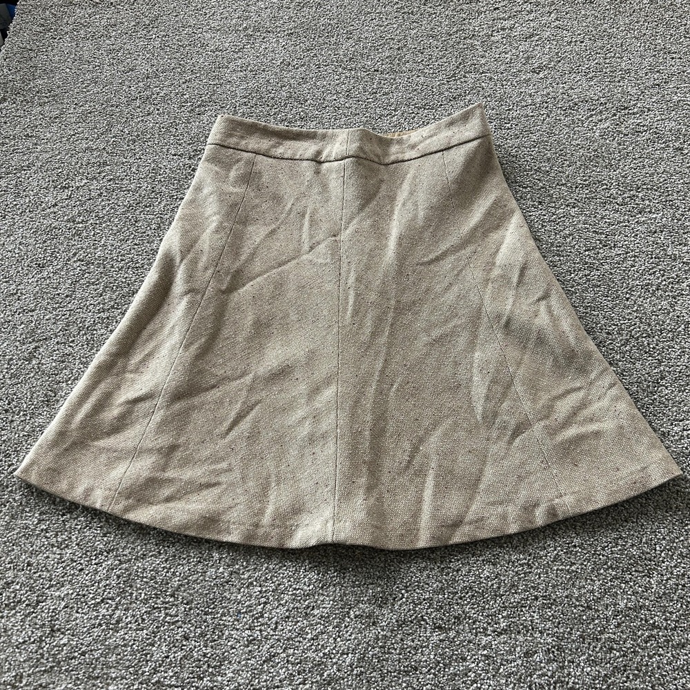 Merona Skirt Womens 10 Beige Solid Tweed A-Line Short Mini Lined Casual Workwear